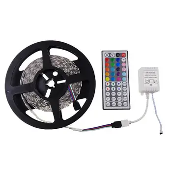 

2Pcs 5 Meters Waterproof Flexible Color Changing RGB SMD5050 300 LEDs Light Strip Kit with 44 Key IR Remote Control DC 12V