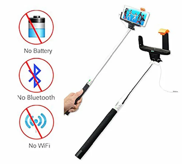 Kjstar Z07-7 High Qulity Monopod Audio Cable Wired Selfie Stick Extendable for iPhone IOS Samsung Android | Электроника
