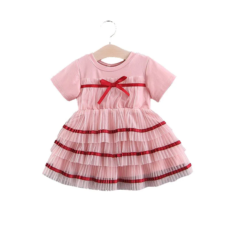 Платья для маленьких девочек бальное платье принцессы для девочек детское платье От 2 до 6 лет Детская одежда розового цвета - Цвет: Розовый
