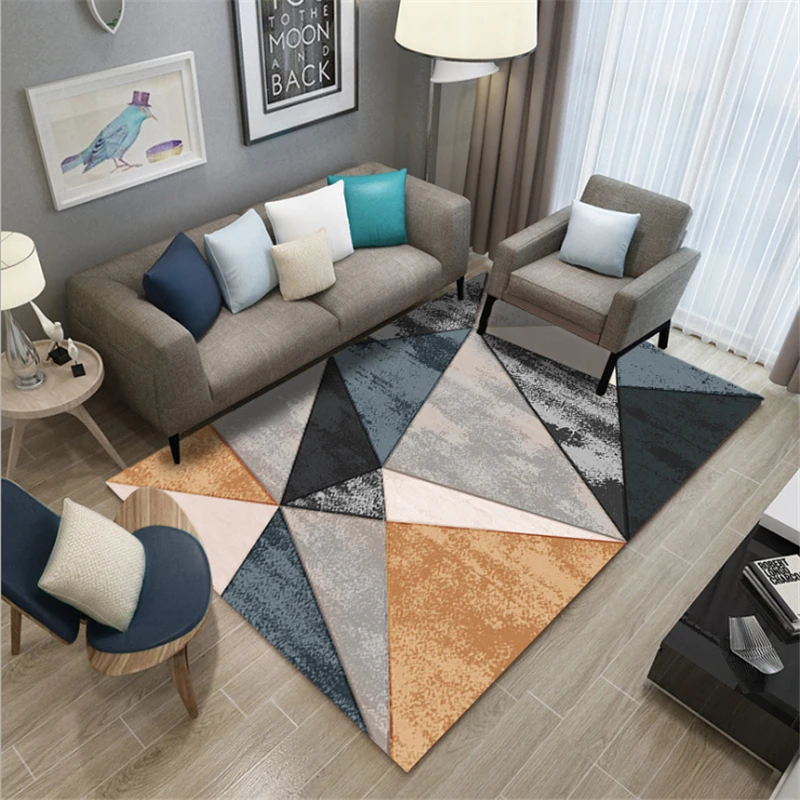 Modern Minimalist Carpet Area Rug for Living Room  Bedroom Rug  Modern Kids Decor Boy Hand Wash 100% Polyester Floor Mat