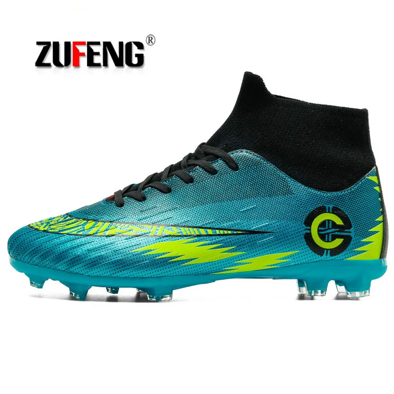 

Outdoor Men Football Boots Soccer Cleats Boots Long Spikes High-top TF/FG Football shoes Anti-skid Training Sports Sneakers Shoe