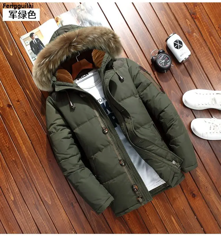 winter puffer coat with fur hood