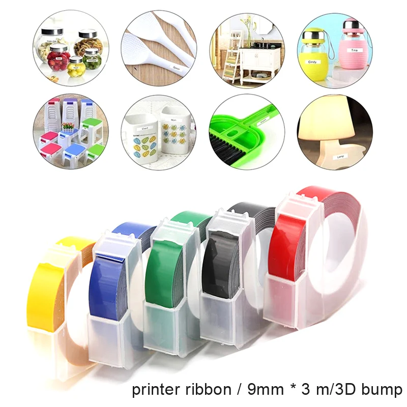 Printer Ribbon For DYMO 1610/1575 Label Printer Supplier PVC Material Bump Series Quality Durable 5 Color Optional