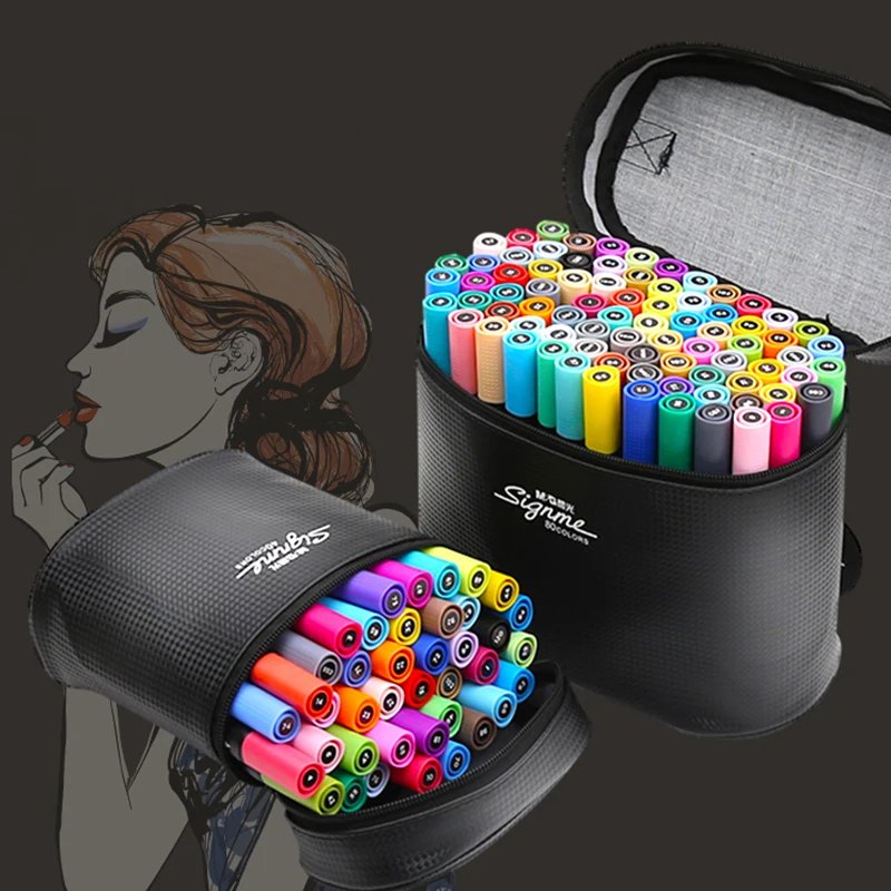 

M&G Oily Marker Hand-painted Design Set Student Marker Set 40 Color 80 Color Double Head Marker