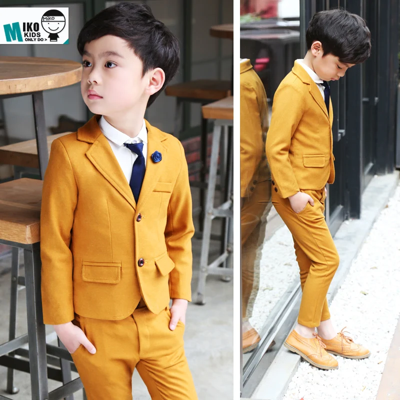 Costume De Bal Orange Pour Enfants De 2 A 10 Ans Ensemble De Vetements Pour Bebes Blazer Pantalon Robe De Mariee En 2 Parties Motif Floral Costume Fin Et Doux Aliexpress