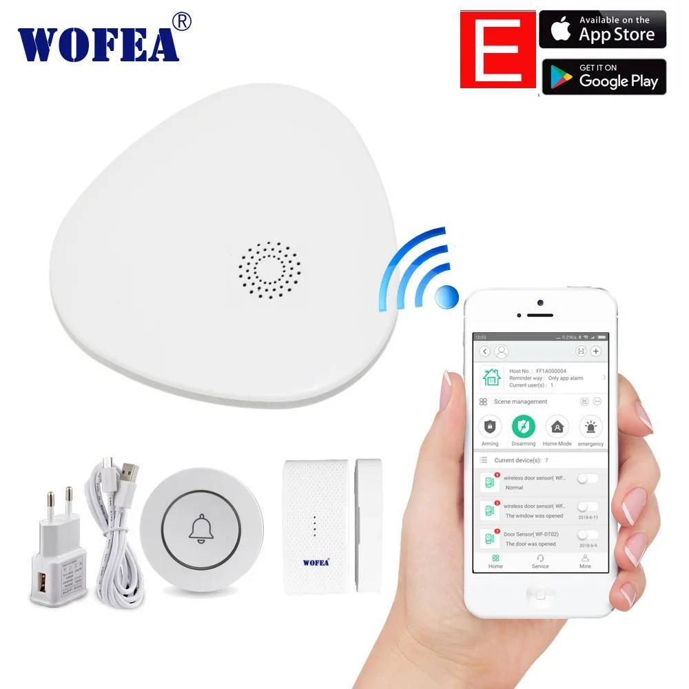 V10 kits E Wofea wifi RF Gataway домашняя система охранной сигнализации DIY KIT IOS и Android смартфон приложение smart host V10 - Цвет: V10 kits E