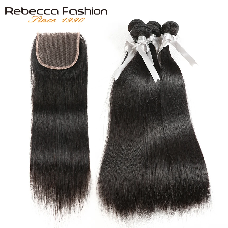 Rebecca brazilhair Straight Hair 3 Bundles With Closure Non Remy Human Hair Weave Bundles With 4x4 Lace Closure Free Shipping Rebecca brazilhair Straight Hair 3 Bundles With Closure Non Remy Human Hair Weave Bundles With 4x4 Lace Closure Free Shipping