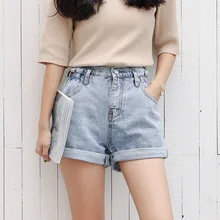 Карманы Промывают Для женщин Джинсовые шорты Высокая Талия обтягивающие джинсы шорты модные летние Соблазнительные шорты Femme