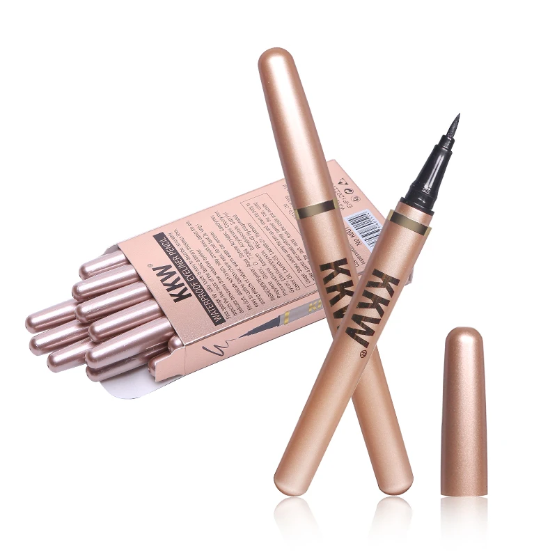 

12pcs/box Professional Makeup Liner Waterproof Long Lasting Eye Liner Pen Makeup Balck Liquid Eyeliner Pencil Drop Shipping