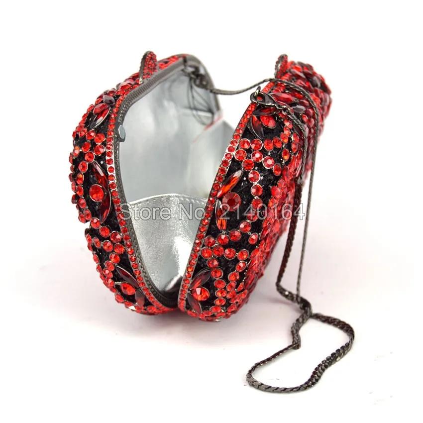 Красные женские клатчи коробка фигурная вечерняя сумочка Soiree Pochette сумочка клатч в кристаллах шикарные вечерние сумки сумка-мессенджер с цепочкой(88304-D