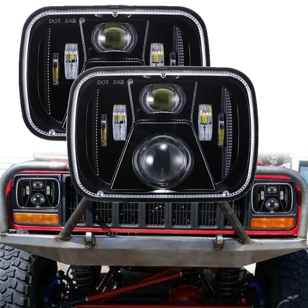 New 110W 5x7 Led Headlights 7x6 Led Sealed Beam Headlamp with High Low Beam H6054 6054 Led Headlight for Jeep Wrangler YJ New 110W 5x7 Led Headlights 7x6 Led Sealed Beam Headlamp with High Low Beam H6054 6054 Led Headlight for Jeep Wrangler YJ
