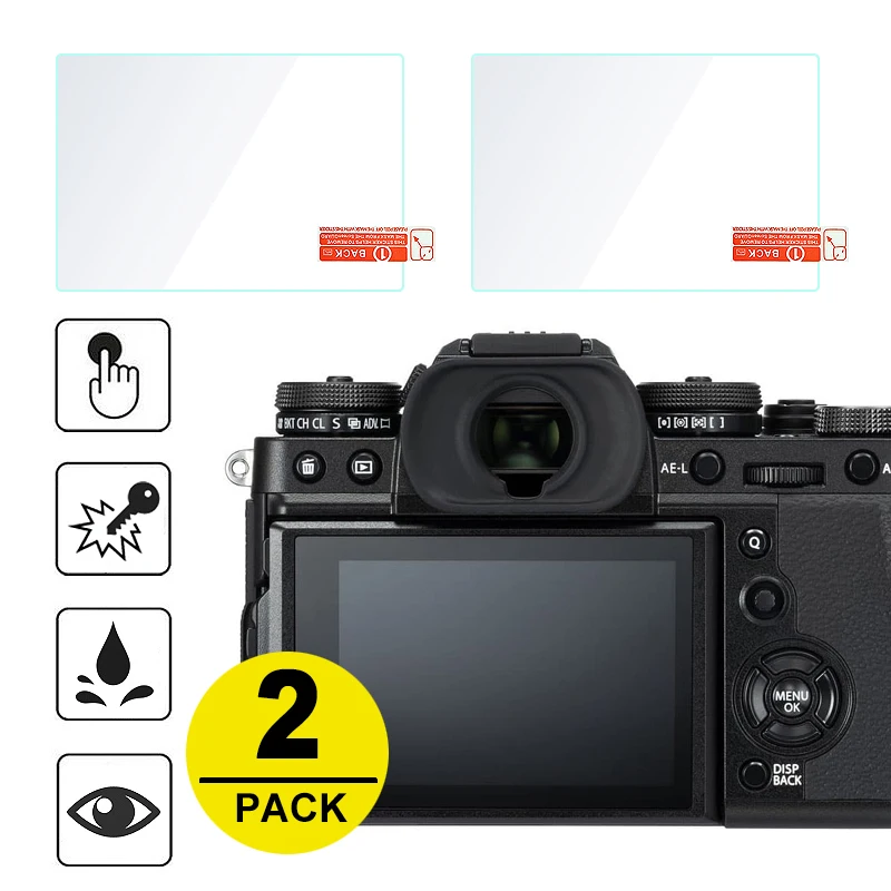 

2x Tempered Glass Screen Protector for Fujifilm X-T3 X-H1 X-T2 X-T1 X-T100 X-T20 X-T30 XF10 X-E3 X70 X-Pro2 X-Pro1 X100T X100F