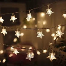 10/20/40/50 LED cadena de luces de estrellas guirnaldas centelleantes alimentado por batería lámpara de Navidad Decoración Para Boda o fiesta luces de hadas