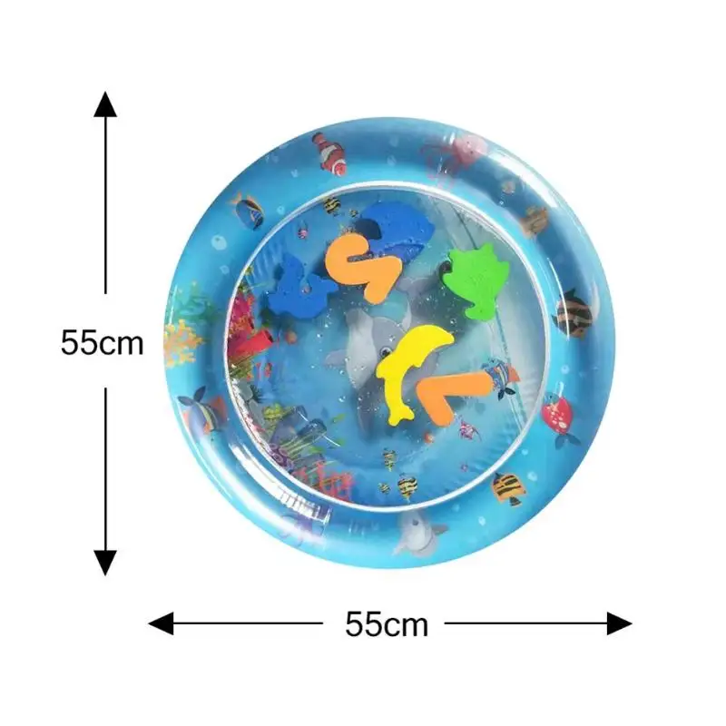Летний детский игровой коврик для воды, Забавная детская надувная подушка, многофункциональный детский игровой коврик для малышей, игрушки двойного назначения, утолщенный ПВХ потрепанный коврик - Цвет: 55cm