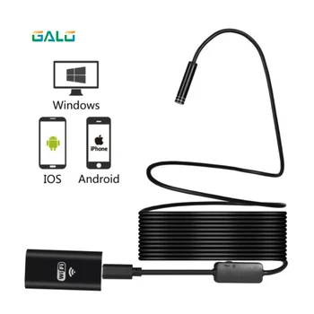 

WIFI Endoscope Camera Mini Waterproof Soft Cable Inspection Camera 8mm 1M USB Endoscope Borescope IOS Endoscope For Iphone