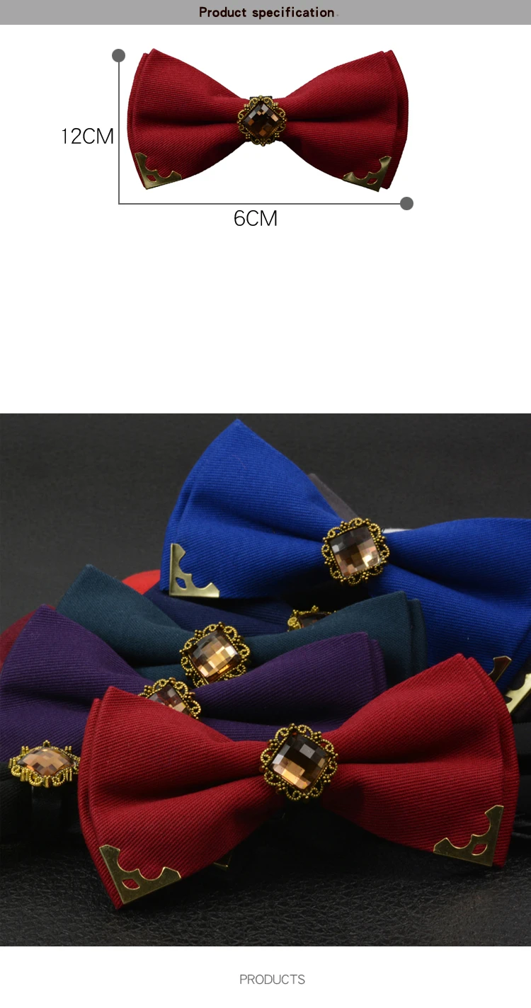 2018 галстук-бабочка для Для мужчин Бизнес двойной сплошной свадебные жених бабочкой Бабочка Rhinestone Галстуки Галстук синий фиолетовый Люкс