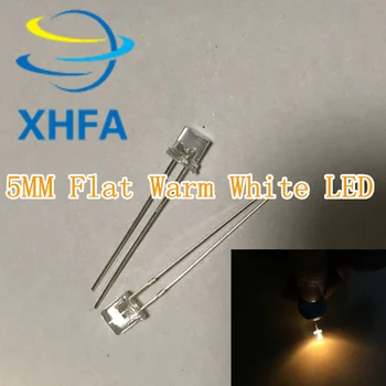 

100pcs Water Clear 5mm Warm White Ultra Bright LED Diode Light 5 mm Flat Top Wide Angle LED Light Emitting Diode Lamp
