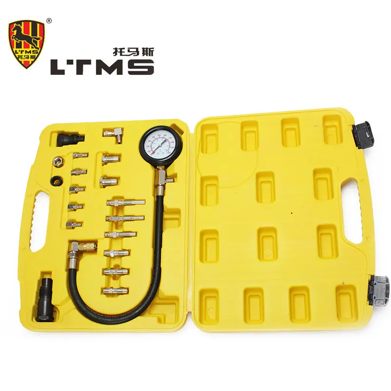 Elitech Motor Auto Petrol Gas Compression Gauge Tester Kit Car Dual