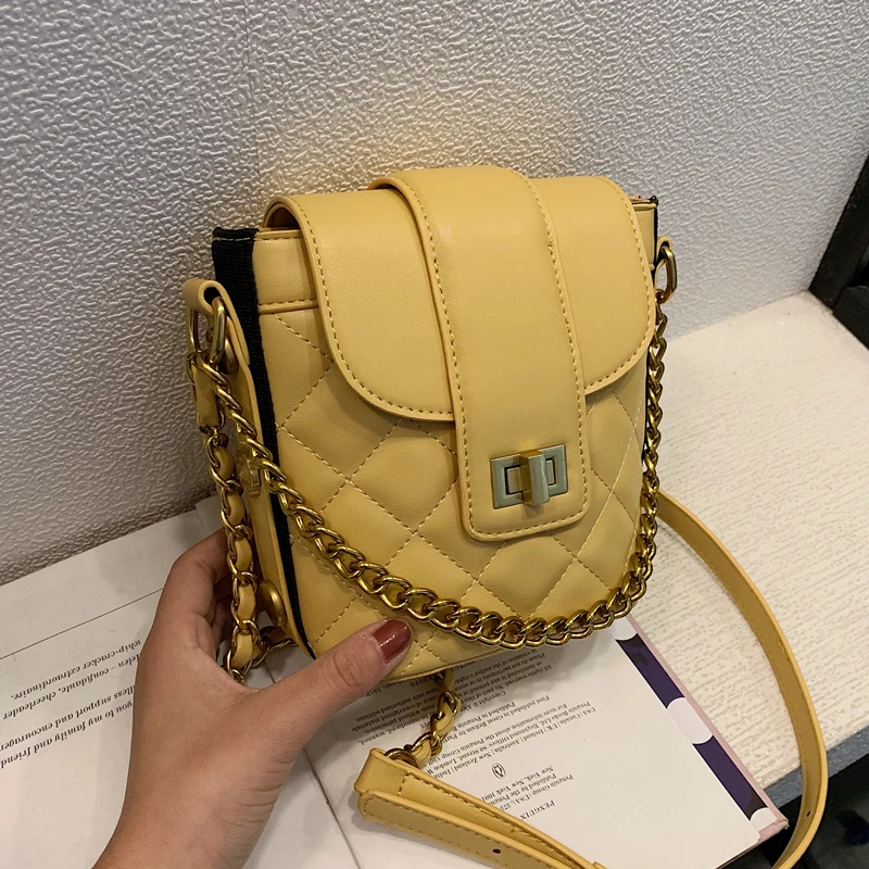 

Luxury chain Crossbody Bags for Women PU Leather Small Portable Bucket Bag Wild Single Shoulder Messenger Bag Designer