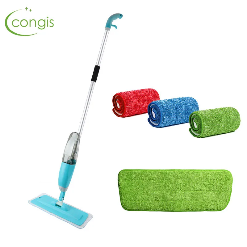 

Congis Spray Mop +3 PCS Cleaning Cloth Head Combination Wooden Floor Ceramic Tile Automatic Mop Dry Home Cleaning Tools