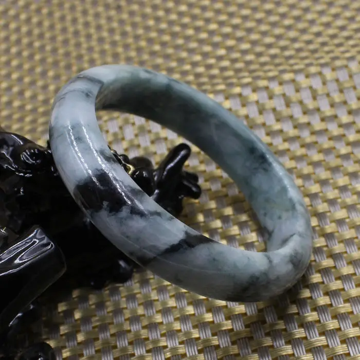 

59mm Certified Grade "A" Natural Green stoneite stone Gems Bracelet Bangle 3526