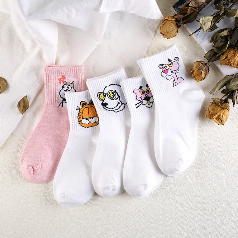 Women Cartoon Character Cotton Socks Art Female Patterend Short Cute Hipster Fashion Animal Print Ankle | Женская одежда