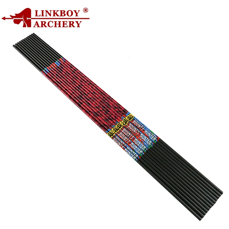 Linkboy стрельба из лука 6/12 шт углерод стрелка вал 32 дюйма 1 к ткань камуфляж Spine400