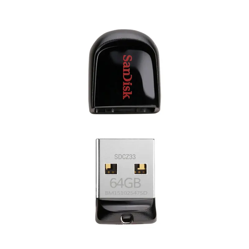 SanDisk USB Flash Drive Cruzer Fit CZ33 64GB 32GB 16GB Super Mini Pen Drive USB 2.0 Memory Stick 8GB U Disk 