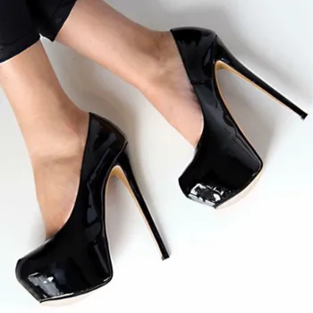 

SHOFOO shoes,Elegant fashion women's shoes , PU fabric, about 15 cm high-heeled women's shoes, round toe pumps. SIZE: 34-45