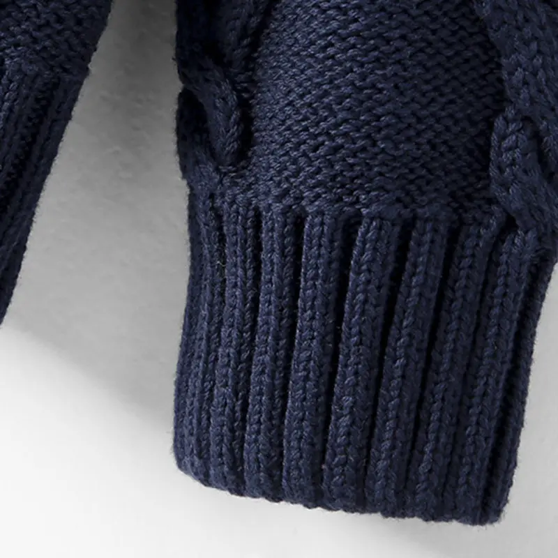 Thick Baby Boys Knitting Sweater Kids Warm Top Outfit Crochet Design Children V-Neck Cardigan Button Closure Cotton Comfortable (8)