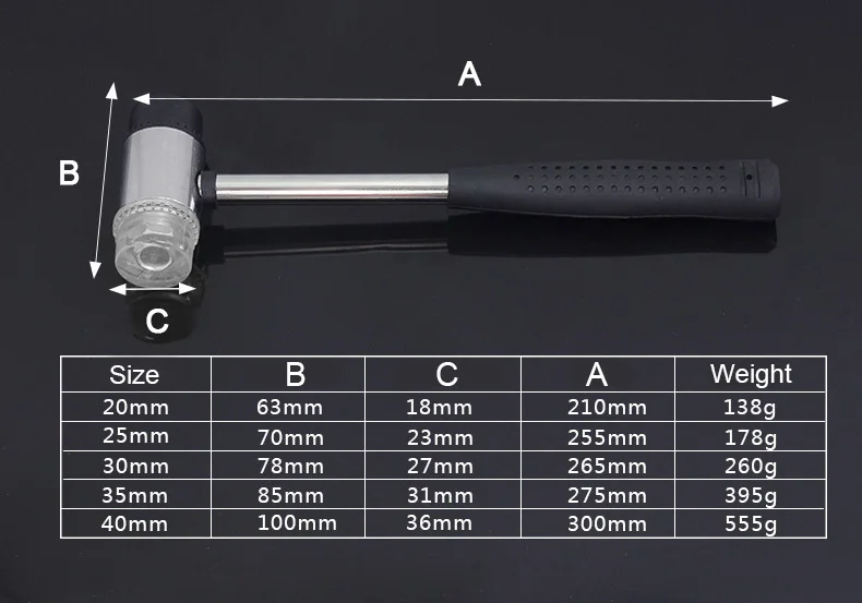 Мягкий легкий молоток с двусторонней резиной и жестким пластиком и нескользящей рукояткой идеально подходит для оружейных инструментов кожаные поделки