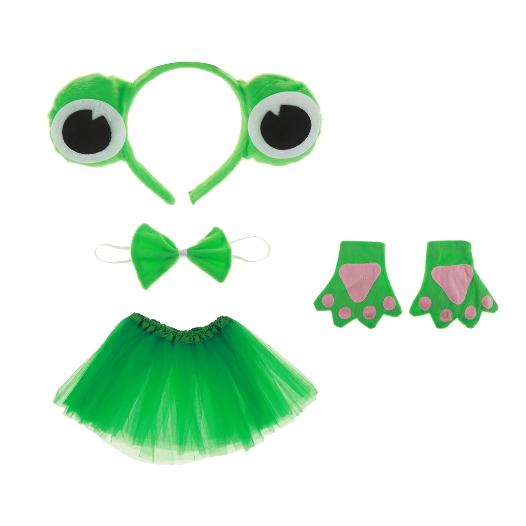 Kids Frog Prince Costume Set - Alice Band, Bow Tie, Mittens, Tutu, Birthday Gift Or Christmas Cosplay Party Costume