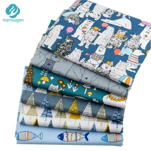 Mensugen 50 см* 160 см хлопок мультфильм Животные ткань для стеганых подушек подушки ткань для шитья текстиль для детского постельного белья пэчворк