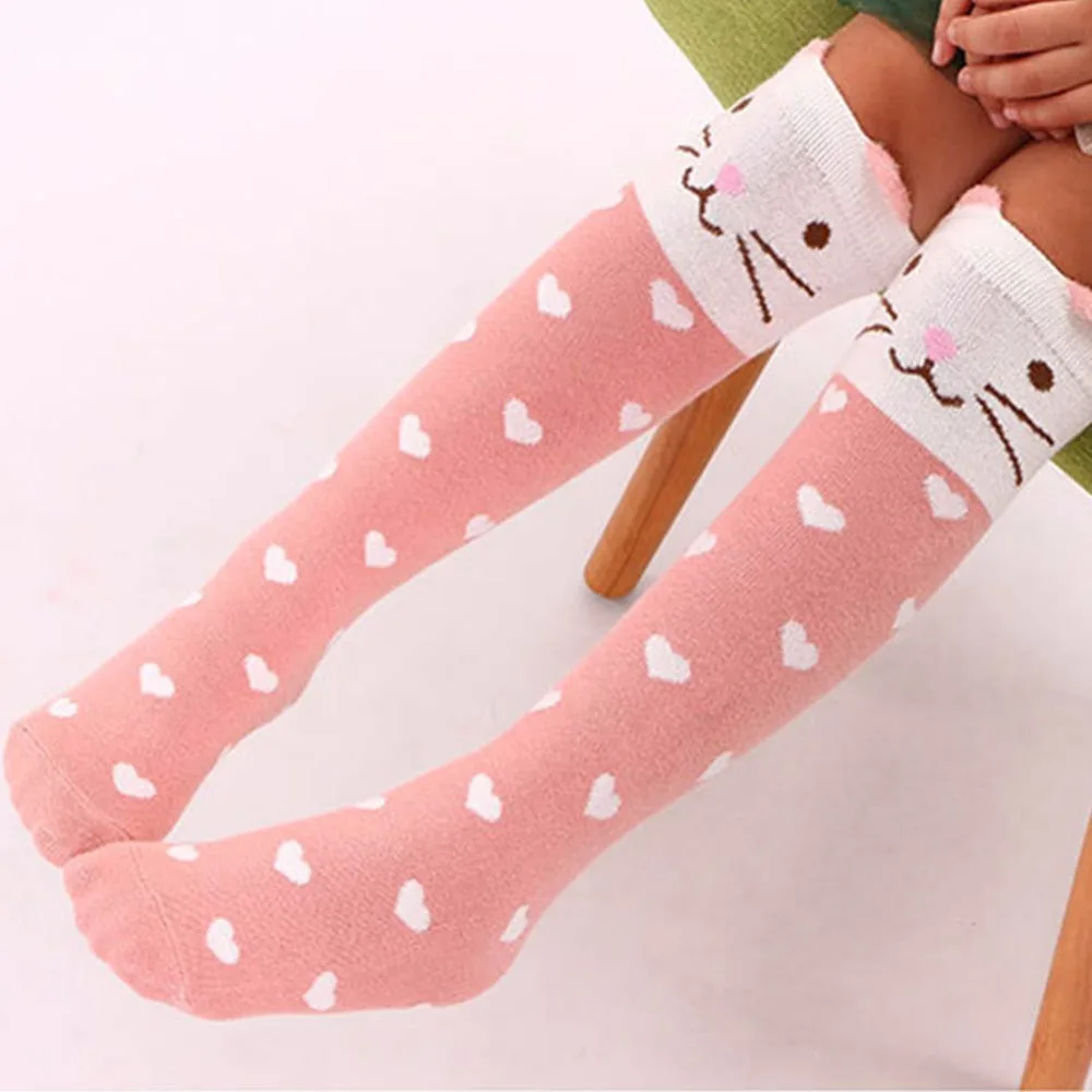 

2017 Warm Winter High Over the Knee Socks Sweet Cartoon Thigh Half Leg Cotton Girls Stockings Warm Perfect Gifts