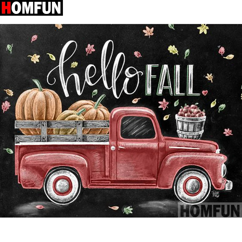 

HOMFUN Full Square/Round Drill 5D DIY Diamond Painting "Letter truck" 3D Embroidery Cross Stitch 5D Home Decor A13596