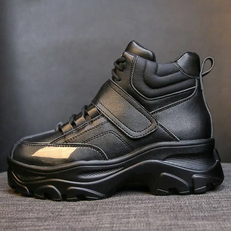 Taoffen/Женская прогулочная обувь; теплая зимняя спортивная обувь; низкая цена; ботинки на платформе; удобная женская обувь; кроссовки; Размеры 35-41 - Цвет: Черный