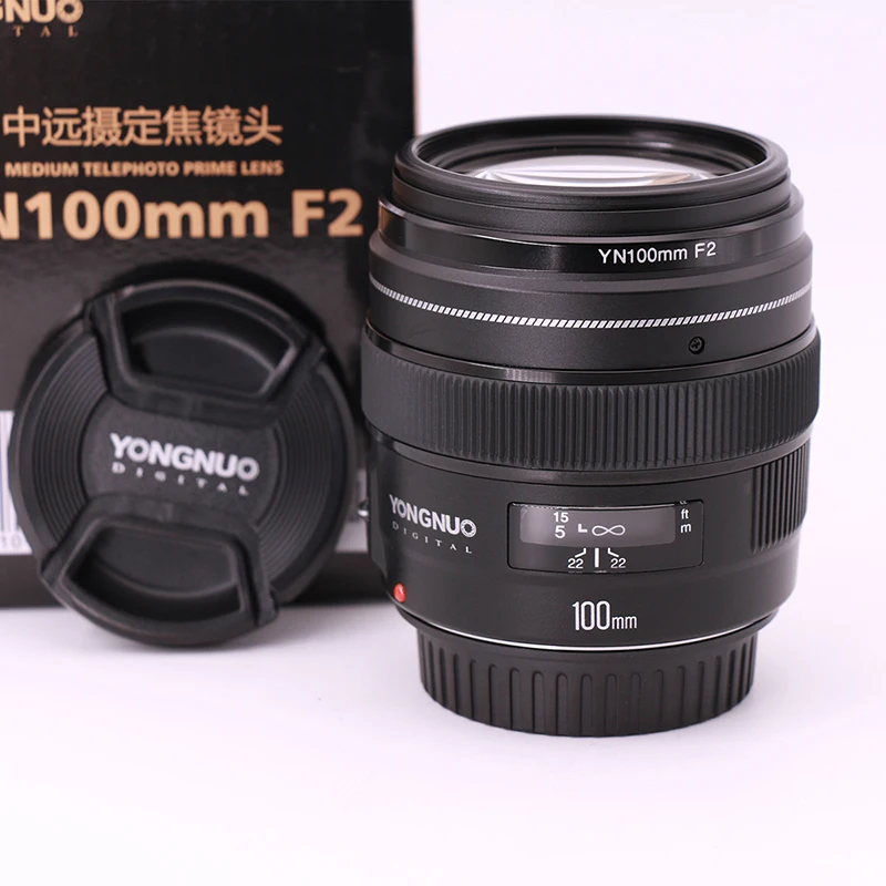 YONGNUO 100 мм объектив yn100мм F2.0 AF/MF с фиксированным фокусом для камеры Canon EOS Rebel 1300D T6 760D