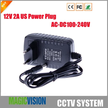 

EU Type AC/DC Adapters Power Plug Adaptor For CCTV Camera with LED Strip Support AC 100-240V to DC 12V 2A