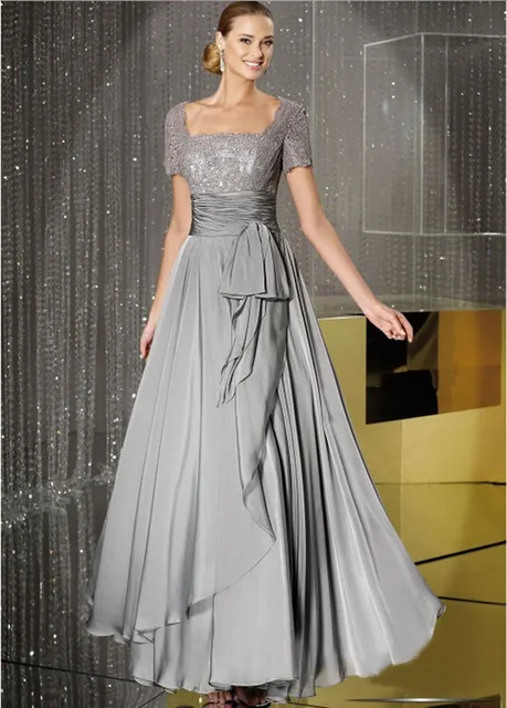 2017 New gray Mother of the Bride Dresses Elegant A Line Long Formal ...