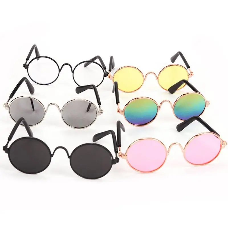 Hot Sale Doll Toy Cool Sunglasses Prop Mix-color Fashion Round Frame Retro Cool Doll Glasses For 18 Inches Doll Doll Accessories