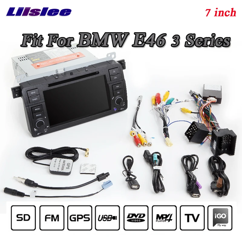 Top Liislee For BMW 3 E46 318 320 M3 Stereo Radio 3G Canbus BT DVD Player GPS MAP Navigation 1080P HD Screen System Original NAVI 4