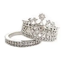 Новая мода queen вечерние универсальные 1 компл. сладкий кусок корона посеребренные молдинги кольцо