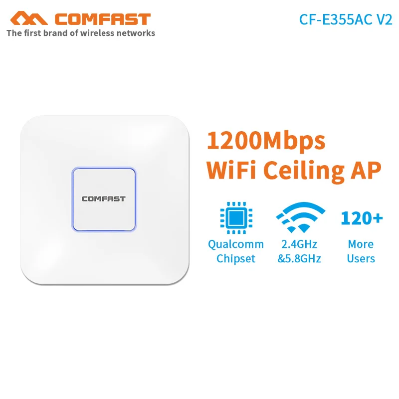 COMFAST беспроводной AP 1200 м потолок 802.11AC 5,8 Г + 2,4 Крытый 48 в POE мощность 16 Flash Wi Fi точка доступа маршрутизатор телевизионные антенны