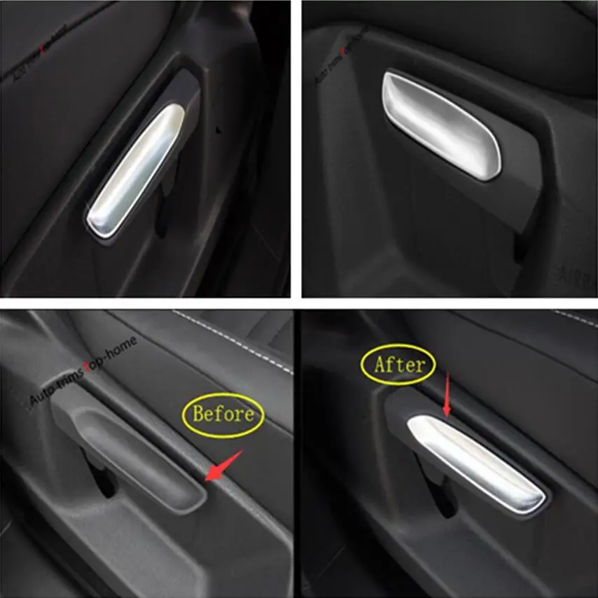 

Yimaautotrims For Volkswagen T-Roc T Roc 2018 2019 ABS Seat Chair Backrest Adjustment Handle Strip Cover Trim 2 Pcs / Matt Style