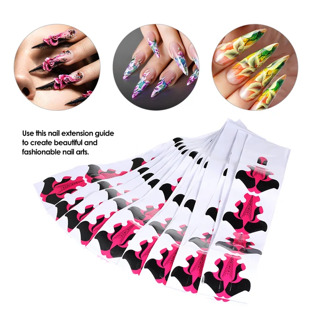 100pcs Nail Art Extension Guide Form Tips Stickers Polish 100pcs Nail Art Extension Guide Form Tips Stickers Polish Tip For Acrylic Uv Gel