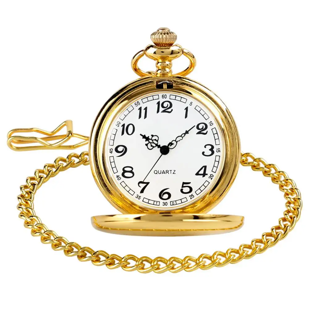 2016 New Arrival Silver Smooth Quartz Pocket Watch With Short Chain Best Gift To Men Women 5