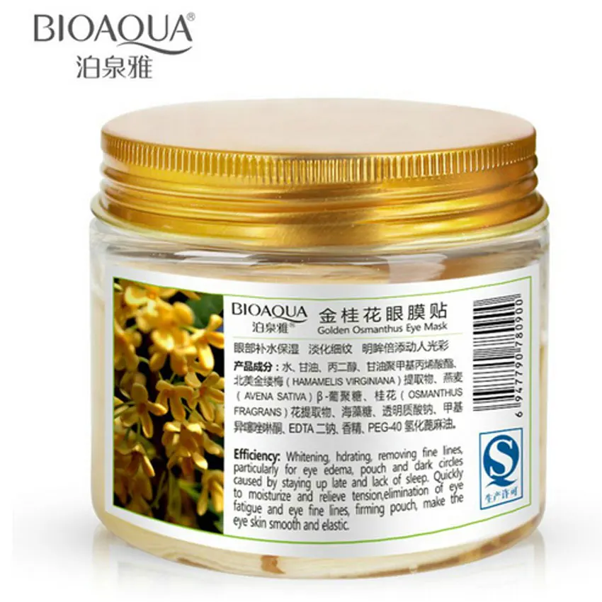 

80 Pcs/ Bottle BIOAQUA Gold Osmanthus Eye Mask Women Collagen Gel Whey Protein Face Care Sleep Patches Health Mascaras De Dormir