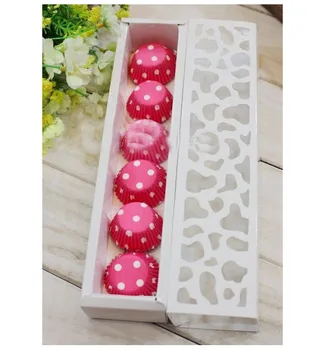 

100 pieces/lot wedding White luxury hollow macarons container/ chocolate box /candy packaging- free shipping