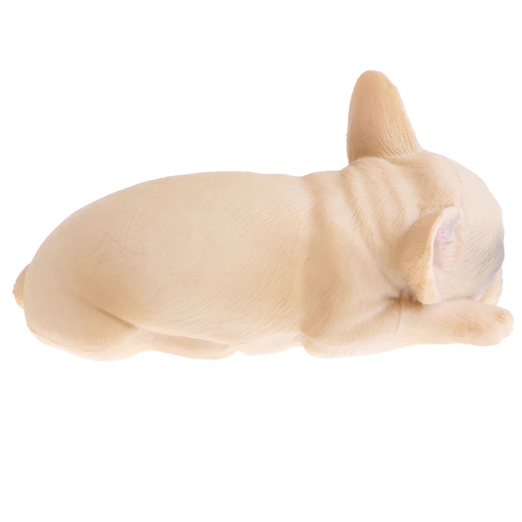 2x Sleeping Little French Bulldog Dog Animals Action Figure Pet Dog Wild/Farm Animal Models Educational Nature Toy