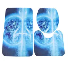 Напольный коврик 3 шт. звездное небо Печатный нескользящий коврик для ванной комнаты стойка для тряпок Крышка для унитаза набор